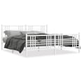 thumbnail image 1 of vidaXL Metal Bed Frame with Headboard and Footboard White 193x203 cm, 1 of 1