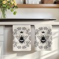 thumbnail image 7 of Vintage Bees Crowns Kitchen Towels Set of 3, Rustic Leaves Rings Burlap Absorbent Dish Towels for Kitchen, Microfiber Hand Towel, Quick Drying Tea Towel for Cleaning Decorative Dishcloths, 7 of 7