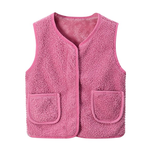 zbxnLI Boys Girls Fleece Vest Jackets Winter Sherpa Fuzzy Vest Sleeveless Waistcoats Outerwear Vest for Kids