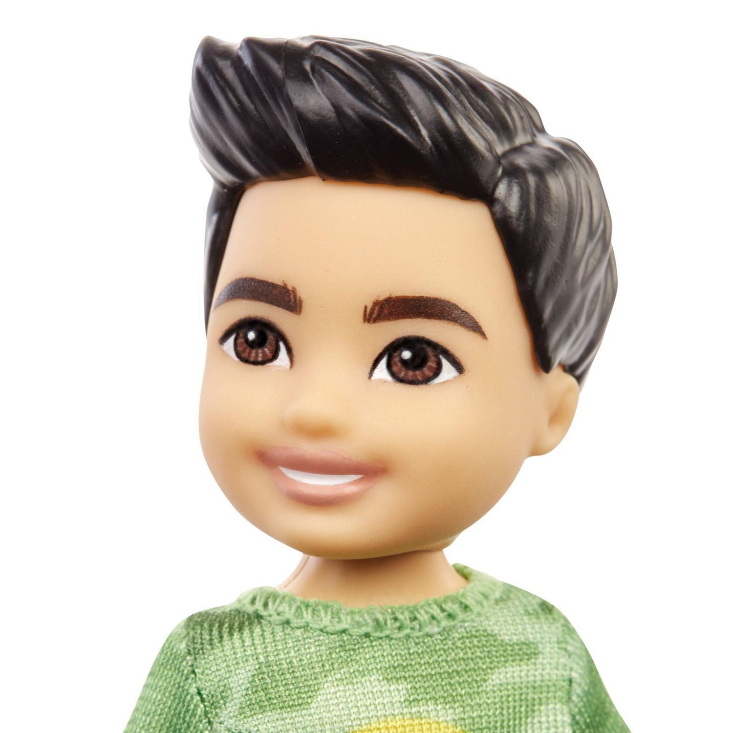 Barbie Chelsea Boy Doll (6-inch Brunette) Wearing Camo T-Shirt, Shorts and Sneakers, Gift for 3 to 7 Year Olds