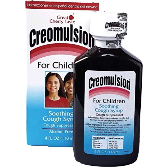 Creomulsion Cough Syrup For Children, Cherry Flavor 4 Oz, 2 Pack