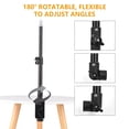 thumbnail image 3 of Tripod Multifunctional Universal Aluminum Alloy C Clamp + Adjustable Tripod Extension Rod with 1/4 Inch Screw Adjustable Length Angles 28-46cm for Camera Photography, 3 of 7