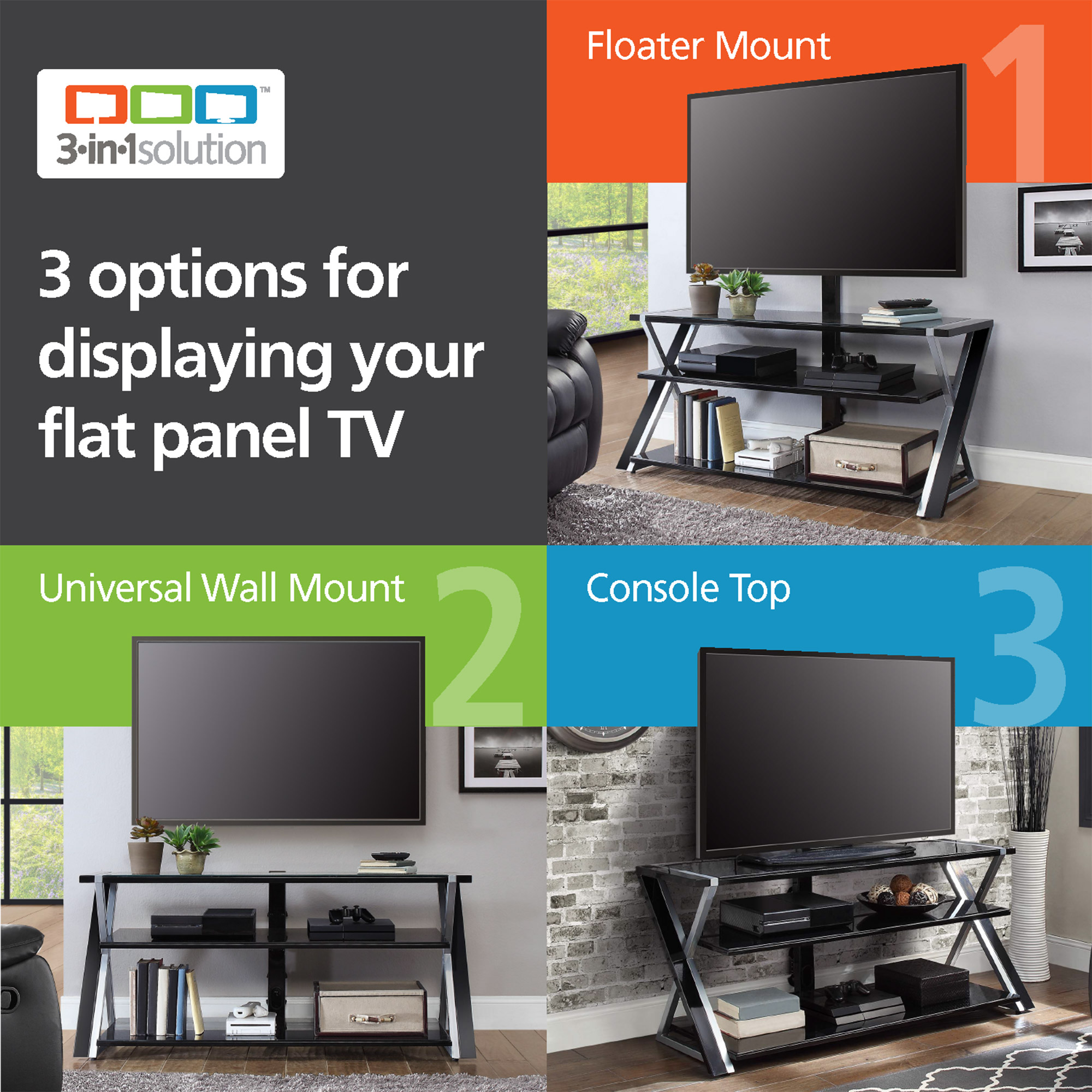 Whalen Xavier 3-in-1 Television Stand photo 2