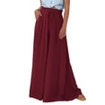 thumbnail image 1 of Pantalones PRETTYGARDEN Palazzo de Pierna Ancha Verano 2025 Rojo Vino Talle S, 1 of 8