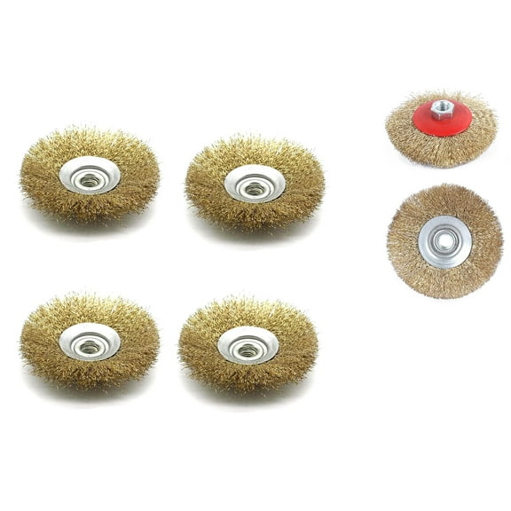 Copper-Plated Wire Brush for Drill – 100MM*M10*1.5, Heavy-Duty Drill Attachment for Rust Removal, Wire Brush for Effective Cleaning and Surface Preparation(4pcs)