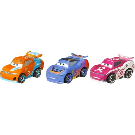 Disney Pixar Cars Toys, Mini Racers 3-Pack Metal Toy Cars