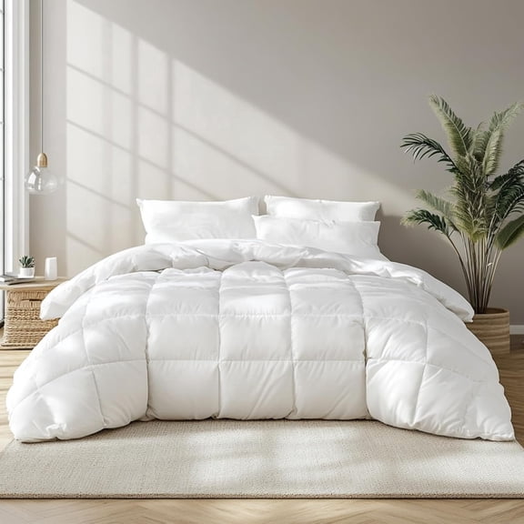 Beautyrest Luxury 5-Star Hotel Quality Full/Queen Size Duvet Insert,100% Cotton Breathable Medium Warmth Bedding Comforter for All Season,White/Queen,90" Wx90 L