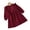 Burgundy, variant on LYMAYTER Girl Spring Autumn Dress Solid Color Round Neck Long Sleeve Dresses Kids A Line Swing Dress 2-7Y