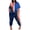 Dark Blue, variant on Vedolay Jumpsuit For Women Womens Crew Neck Short Sleeve Jumpsuits One-Piece Tie Waist Long Jumpsuits,Coffee XXL
