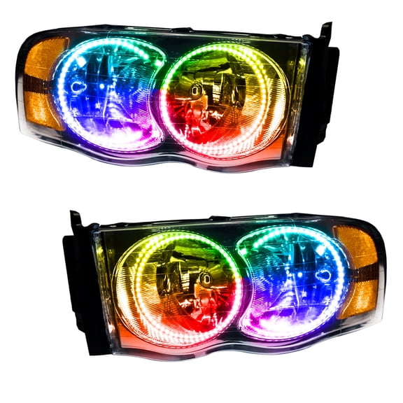 Oracle 02-05 Dodge RAM Halo Headlights-Colorshift -W/2.0 CNTLR