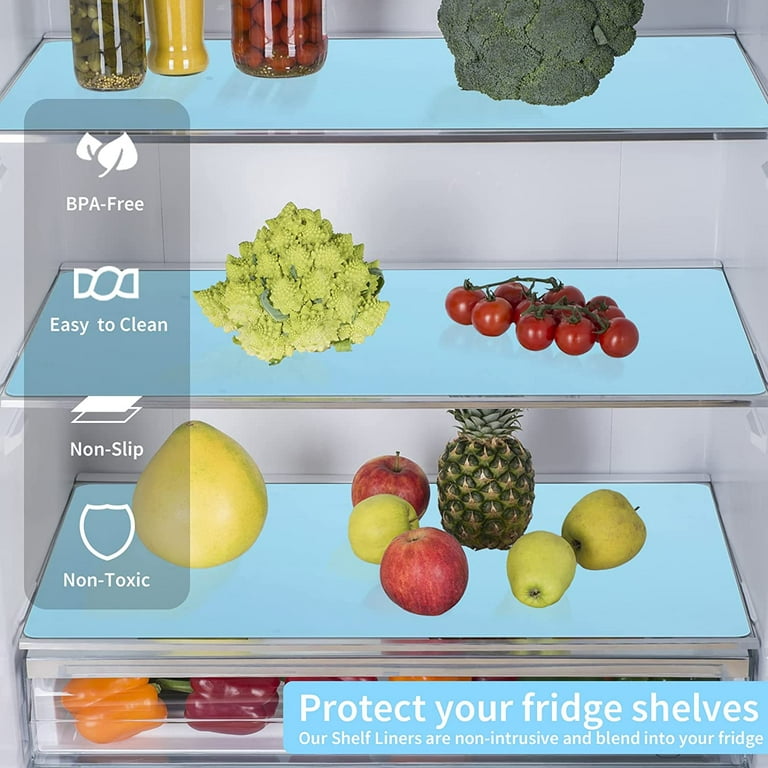 4Pcs Refrigerator Liner Mats Non-slip Kitchen Shelf Liner Drawer