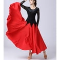 thumbnail image 3 of Long Sleeve Velvet Waltz Ballroom Dance Practice Lace Dress Clothing For Competition, 3 of 8