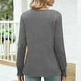 thumbnail image 3 of LNWUY Women Tops Long Sleeve Blouses Dressy Casual Crewneck Pleated Tunic Shirts Solid Color Loose Fashion Clothes Gray S, 3 of 8