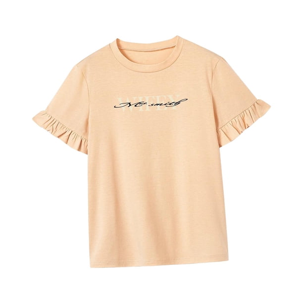 Camiseta para mujer trajes ligeros simple mujer transpirable suave cuello redondo camiseta SG