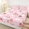 thumbnail image 3 of Castle Fairy Boys Girls Cartoon Winter Snowflakes Snowman Twin Sheet Sets 3pcs,Happy New Year Twin Fitted Sheet Microfiber,Merry Christmas Xmas Breathable Flat Sheet,Super Cozy Room Decor, 3 of 7