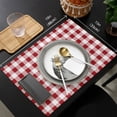 thumbnail image 5 of Red Gingham Check Placemats Set of 4,Wipeable Washable Table Mats for Dining Tables,Country Buffalo Plaid Place Mats for Kitchen Event Party Tabletop Decor, 5 of 7