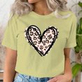 thumbnail image 3 of Camiseta con estampado de corazón de amor de leopardo para mujer, moda informal Ulzzang coreana, camisetas gráficas de manga corta para mujer, camiseta con corazón, 3 of 5