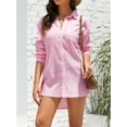 thumbnail image 2 of Long Sleeved Women Button Down Casual Loose Blouse Covers-up, 2 of 4