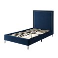 thumbnail image 5 of Brynklie Navy Velvet Bed - Nailhead Trim Full, 5 of 9