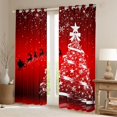 thumbnail image 2 of Feelyou Stars Xmas Tree Curtains Pack of 2 (42x84 Each), Glitter Winter Snowflake Curtains Blackout, Fashion Western Festival Bedroom Curtains, 2 of 6