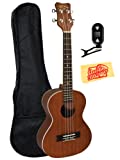 Kohala Akamai AK-T Mahogany Tenor Ukulele Bundle with Gig Bag, Digital Tuner, and Polishing Cloth - Natural