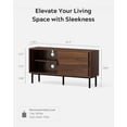 thumbnail image 2 of EYYTHUNG Fluted TV Stand with Sliding Doors, 47" Mid Century Storage Cabinet with Adjustable Shelf, Wooden Media TV Console Entertainment Center, Brown, 2 of 7