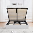 thumbnail image 5 of Zanmintaobo Full Lift up Storage Bed with Wingback Headboard,Hydraulic Linen Upholstered,Metal Frame,No Box Spring Needed,Easy Assembly,Gray-White, 5 of 5