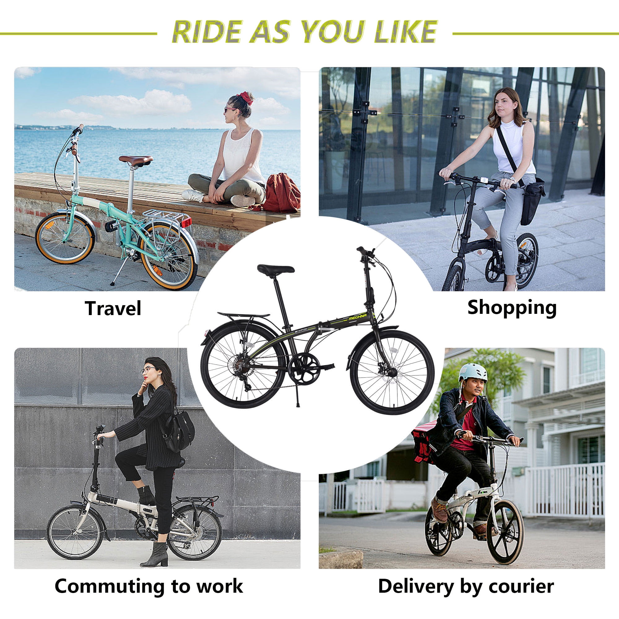 Zukka Foldable Bike 24 inch City Aluminum Alloy Frame Commuter