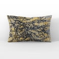 thumbnail image 2 of Plutus Branching Blaze Floral Yellow Black Velvet Luxury Throw Pillow, 2 of 5