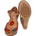thumbnail image 4 of The Western Shops Womens Leather Mexican Huarache Sandal, Wedge Platform Sandals, 4 of 5
