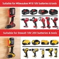 thumbnail image 2 of Portaherramientas, 5 Uds. Portaherramientas De Montaje, Herramienta Eléctrica De Plástico, Soporte De Base De Batería Con Tornillos Para Dewalt 18/20V Milwaukee M18 18V, Herramienta Eléctrica Muyoka Hogar, 2 of 7