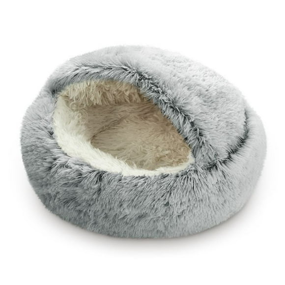 UsRHHA Round Winter Warm Dog Sleeping Bag Pet Bed, Long Soft Calming Bed for Small Pets, Snug Pet Bed for Indoor Outdoor Use