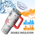 thumbnail image 5 of Multicolor Christmas Snowflake Pattern Tumbler with Handle and Lid,40oz Double Wall Vacuum Insulated Tumbler,Cups Gift for Women and Men, 5 of 7