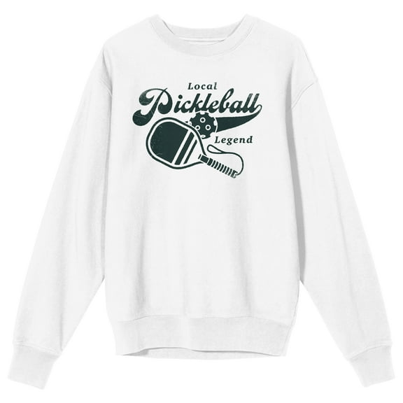 Local Pickleball Legend Women's Vintage-Inspired White Crew Neck Sweatshirt-Medium
