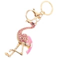 thumbnail image 4 of KAKOWELY Flamingo Keychains Pink Flamingo Design Keychains Rhinestone Key Rings Pendant Fashion Key Holder Craft Hanging Ornaments Gift5.51"X1.77"X0.59", 4 of 5