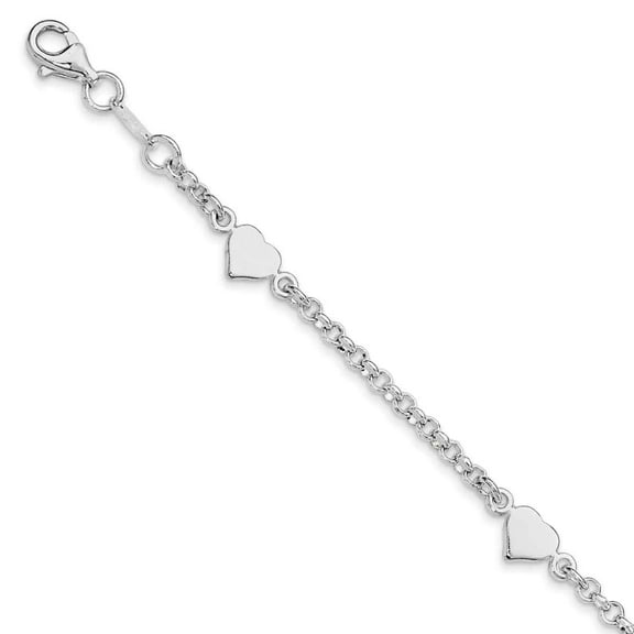 Sterling Silver Heart shapes with .25in ext. Bracelet