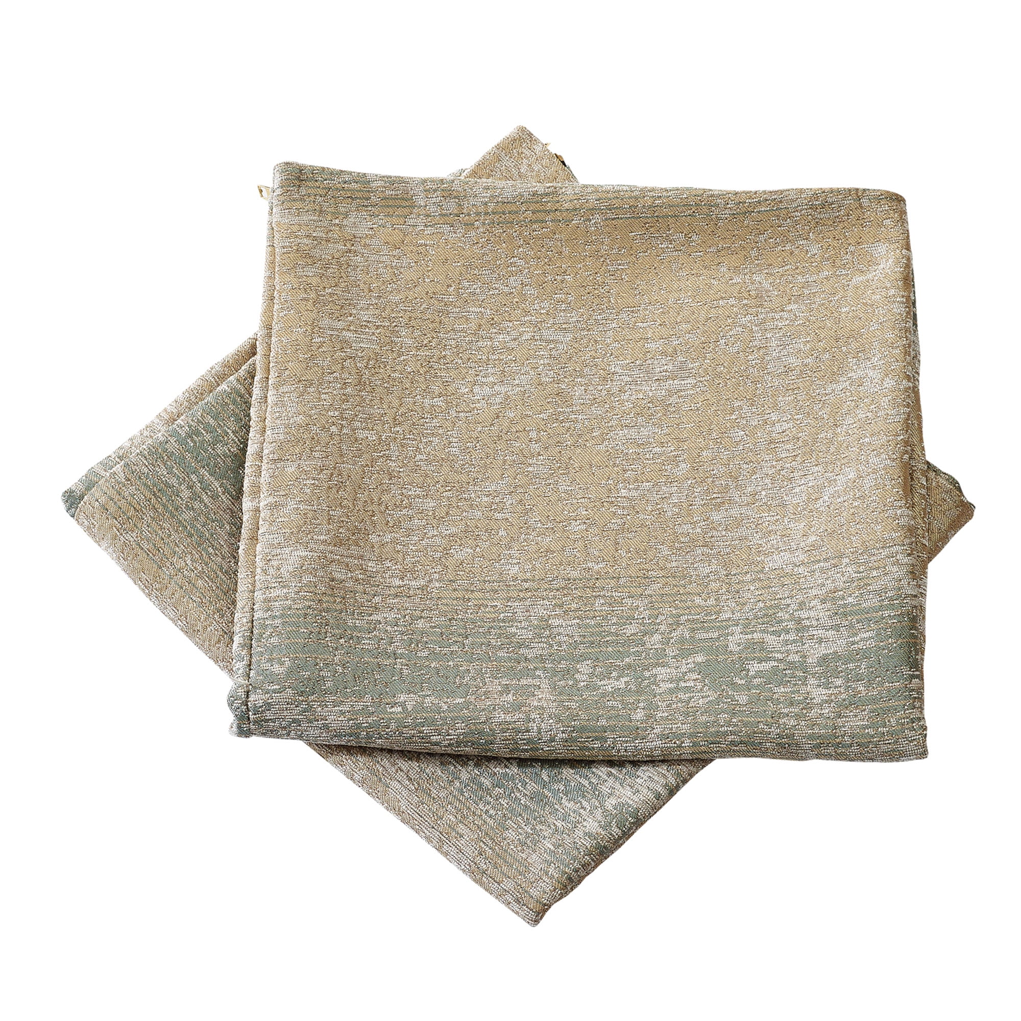 Home Soft Things Jacquard Chenille Big Zipper Throw Pillow Cover 2 Piece Set - Taupe/Khaki - 26" x 26"