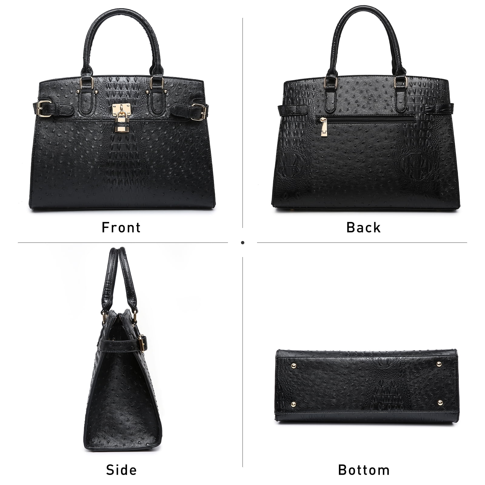 Top Handle Tote Handbags Work Shoulder Bags with Matching Wristlet Wallet for Women