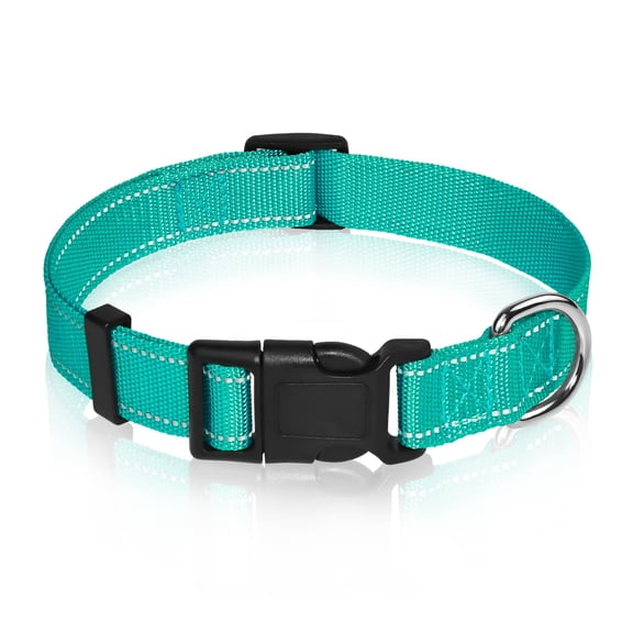Minzimin Reflective Dog Collar for Medium Large Small XS XL Extra Small Dogs, Nylon Adjustable Puppy Collar