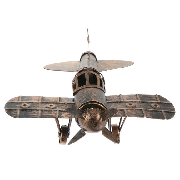 Gongc Vintage Retro Iron Aircraft Metal Airplane Models Statue for Home Decoration