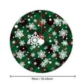 thumbnail image 2 of Christmas Tree Skirt - Santa Claus & Snowflake Print Exquisite Tree Bottom Decoration, Soft Plush Fabric Tree Skirt for home Decor, Fits All Sizes of Christmas Trees, 35.43in, Green, 2 of 6
