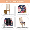 thumbnail image 4 of Pioneer Flower Seat Covers for Dining Room Chairs Set Of 4,Stretch Printed Washable Chair Seat Cover with Elastic Ties and Button,Removable Waterproof Couch Cushion Covers, 4 of 6