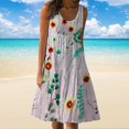 thumbnail image 2 of AYA Robe d'Été Décontractée pour Femmes Col Rond Sans Manches Robe Débardeur Robe de Plage Robe Évasée Mode Robe Midi Ample, 2 of 4