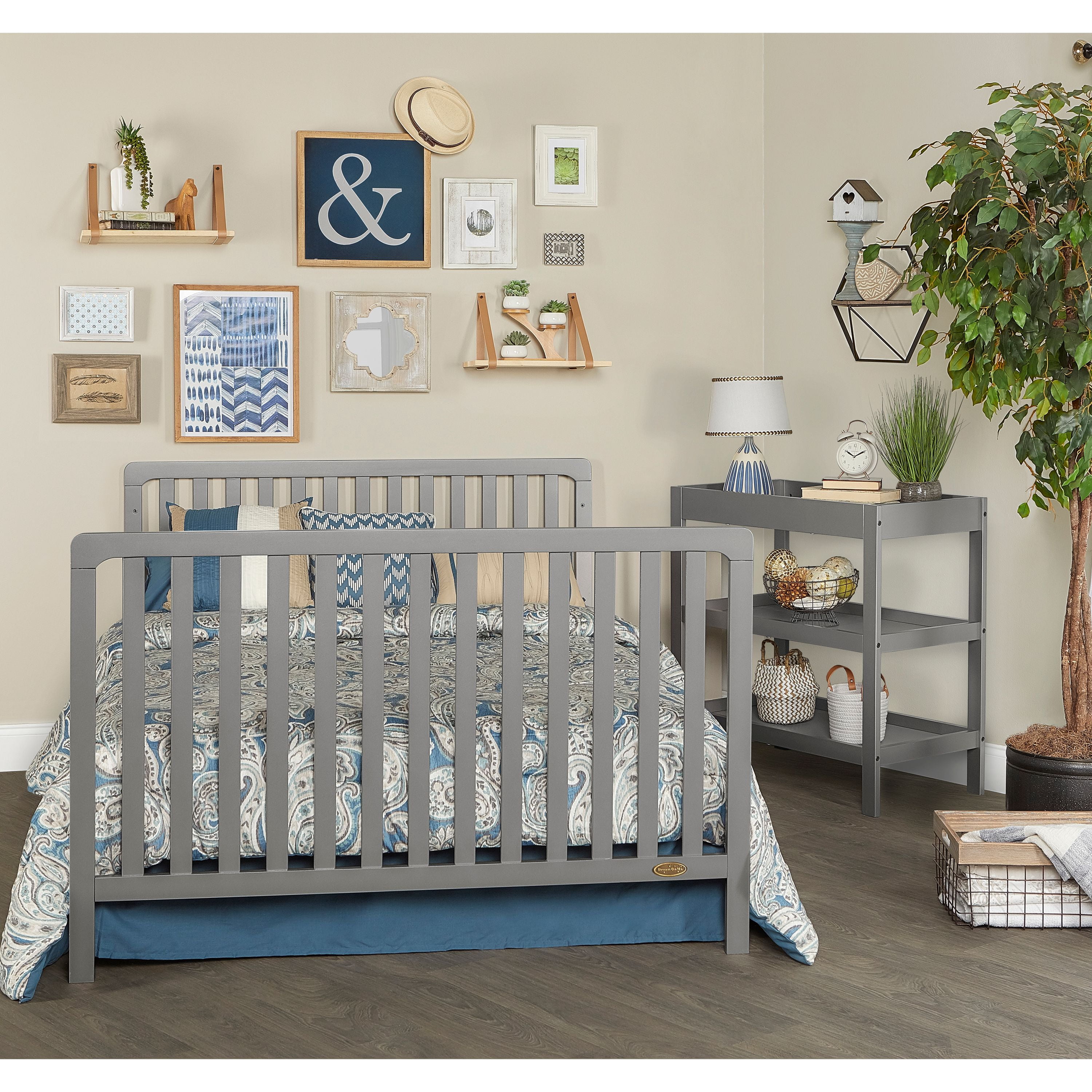 Dream On Me Ridgefield 5 In 1 Convertible crib, Storm Grey