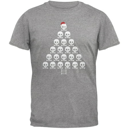 He Man Gray Skull - Skull & Crossbones Christmas Tree Grey Adult T-Shirt