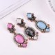 thumbnail image 4 of 1 par de pendientes Punk de cristal de piedra de nuevo diseño de flores, pendientes llamativos de gota rosa, negro y azul para mujeres y niñas, joyería de moda, 4 of 5