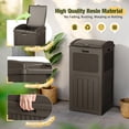 thumbnail image 2 of 33 Gallon Outdoor Trash Can, Hideaway Garbage Bins with Tiered Lid, Waterproof Resin Outside Waste Bins for Patio, Outside Pool, Backyard and Deck(1, Deep Brown), 2 of 7