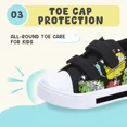 thumbnail image 4 of FUNCOO PLUS Kids Light Up Sneakers Toddler Boys Canvas Shoes, Skeleton Dinosaur, Size 6, 4 of 7