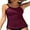 Wine Red, variant on Charmo Women's High Neck Tankini Tops Built-in Bra Only Tummy Control Swimsuit Tops Ruched Swim Tops Without Bottoms