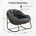 thumbnail image 3 of Villeston Oversized Papasan Rocking Chair with Padded Cushion, Gray, 3 of 10